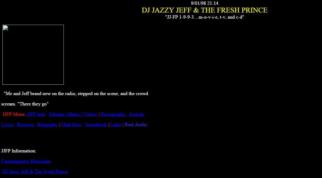 The first one page web site